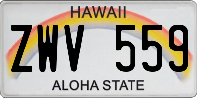HI license plate ZWV559