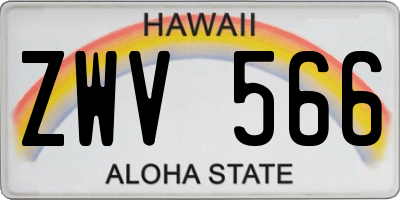 HI license plate ZWV566