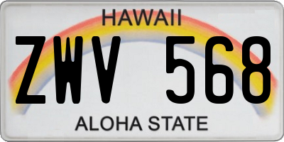HI license plate ZWV568