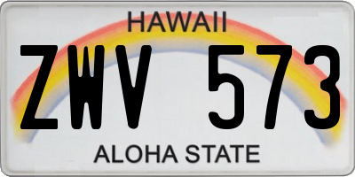 HI license plate ZWV573