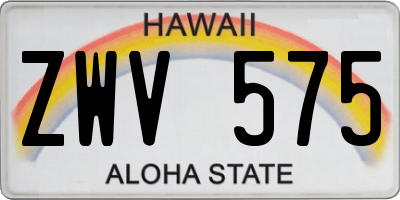 HI license plate ZWV575