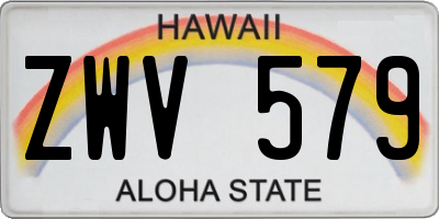 HI license plate ZWV579