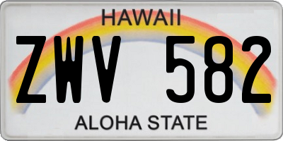 HI license plate ZWV582