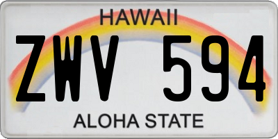 HI license plate ZWV594