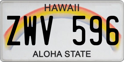 HI license plate ZWV596