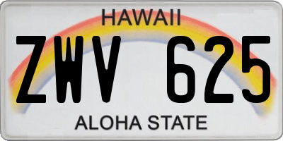 HI license plate ZWV625