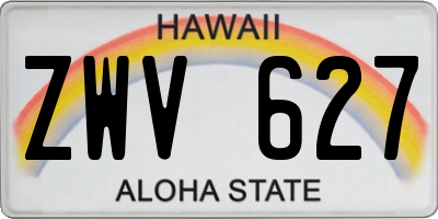 HI license plate ZWV627