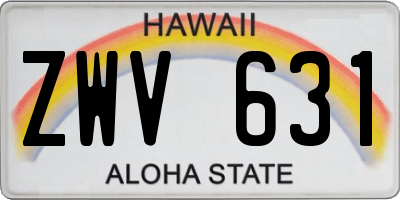 HI license plate ZWV631