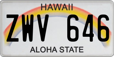 HI license plate ZWV646