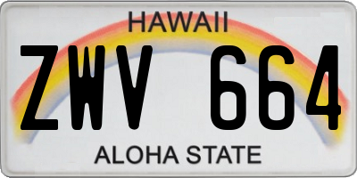 HI license plate ZWV664