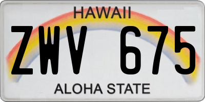 HI license plate ZWV675