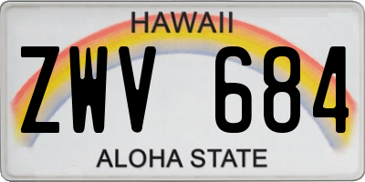 HI license plate ZWV684