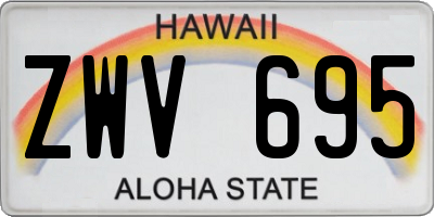 HI license plate ZWV695