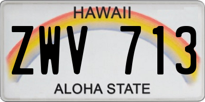 HI license plate ZWV713