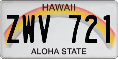 HI license plate ZWV721