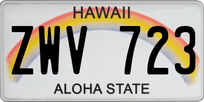 HI license plate ZWV723