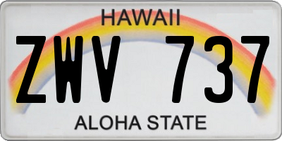 HI license plate ZWV737