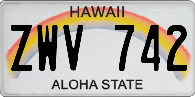 HI license plate ZWV742