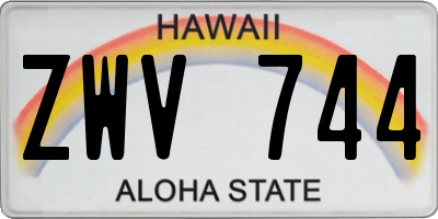 HI license plate ZWV744