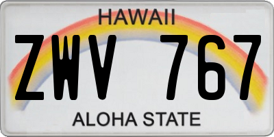 HI license plate ZWV767