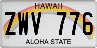 HI license plate ZWV776