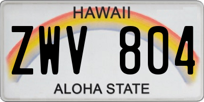 HI license plate ZWV804