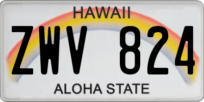 HI license plate ZWV824