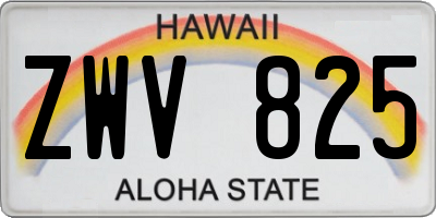 HI license plate ZWV825