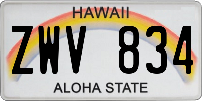 HI license plate ZWV834