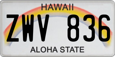HI license plate ZWV836