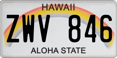 HI license plate ZWV846