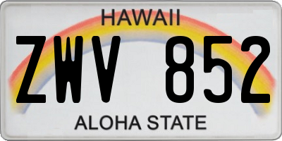 HI license plate ZWV852