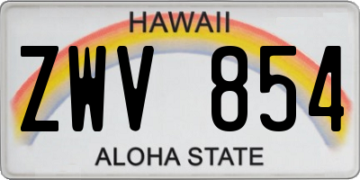 HI license plate ZWV854