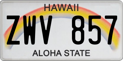 HI license plate ZWV857