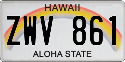 HI license plate ZWV861