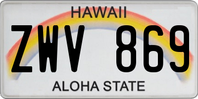 HI license plate ZWV869