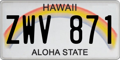 HI license plate ZWV871