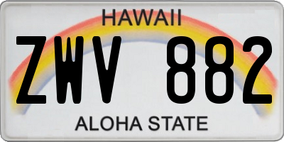 HI license plate ZWV882