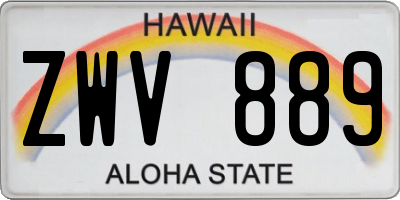 HI license plate ZWV889