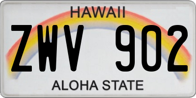 HI license plate ZWV902