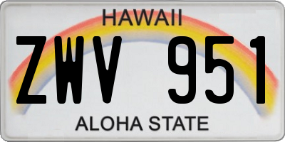 HI license plate ZWV951