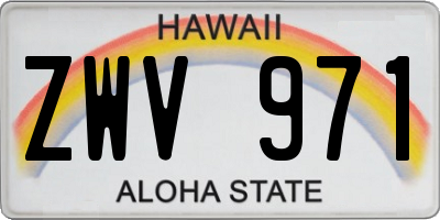 HI license plate ZWV971