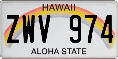 HI license plate ZWV974