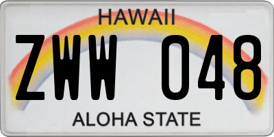 HI license plate ZWW048