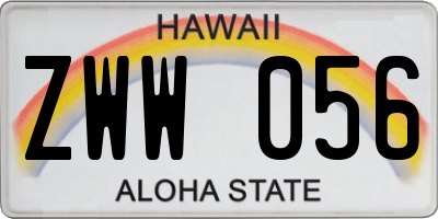 HI license plate ZWW056
