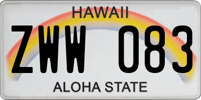 HI license plate ZWW083