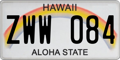 HI license plate ZWW084