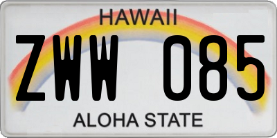 HI license plate ZWW085