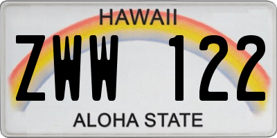 HI license plate ZWW122