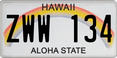 HI license plate ZWW134